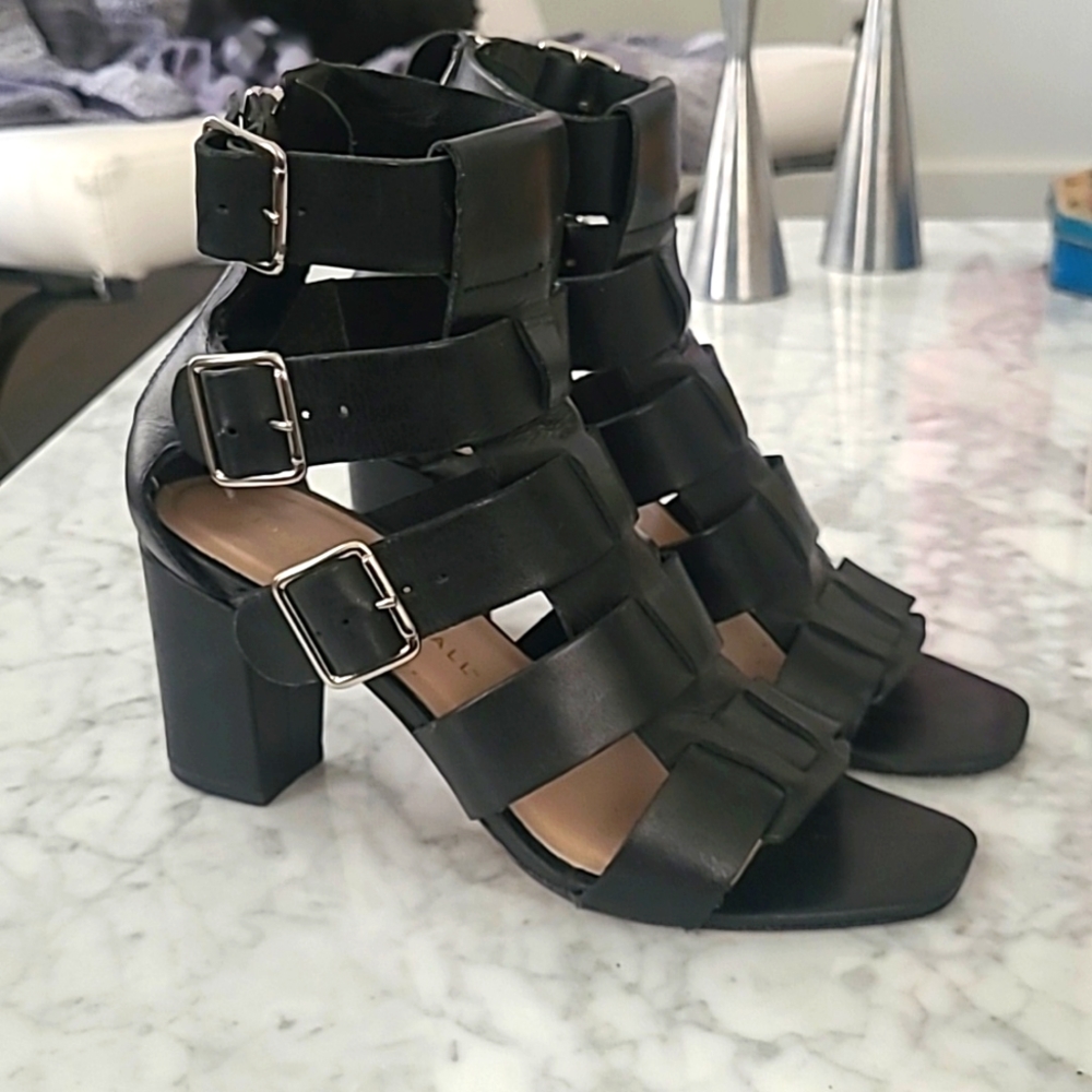 Black Strappy Heeled Sandals